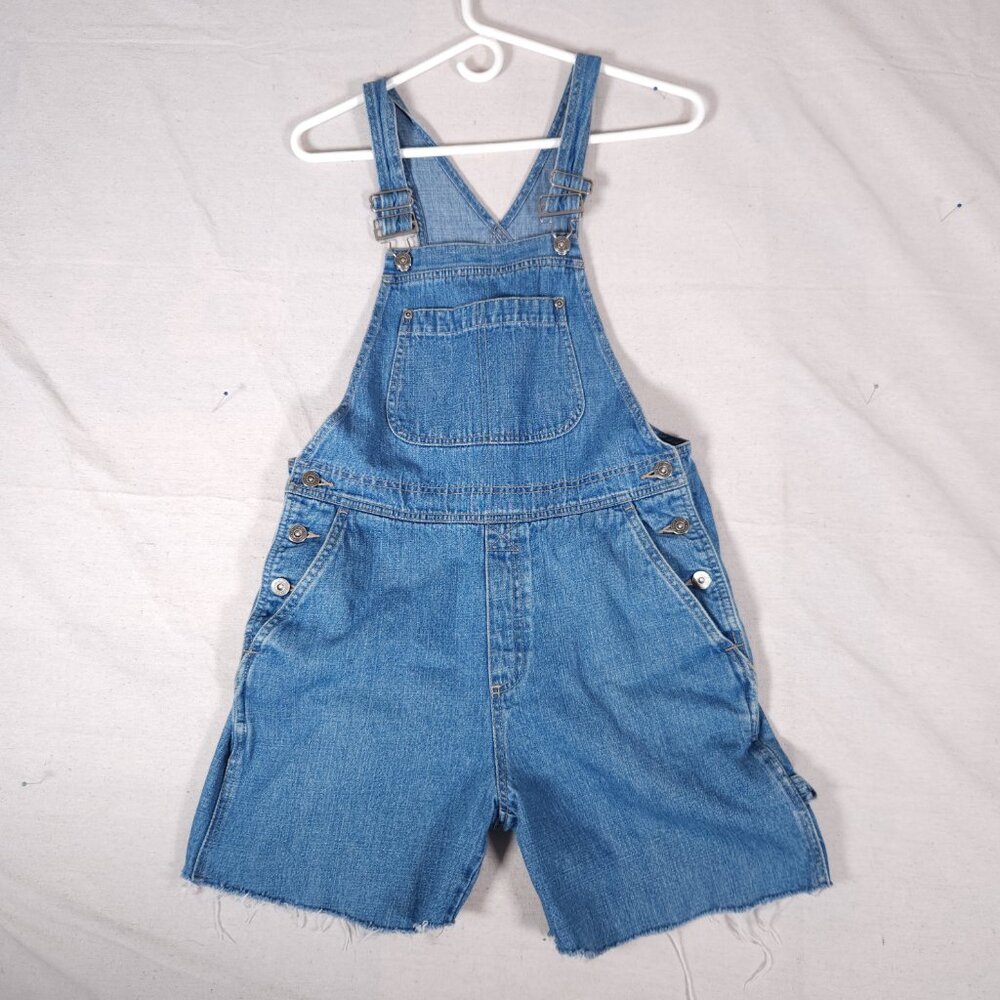 Crazy Horse Denim Shortalls S Vintage 90s Raw Hem Reworked DIY Cutoffs Farmcore